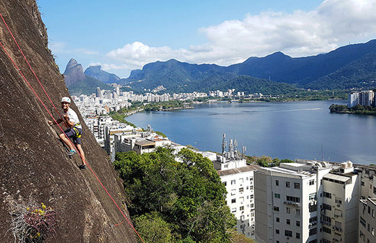 Aula de escalada no Rio